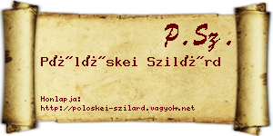Pölöskei Szilárd névjegykártya